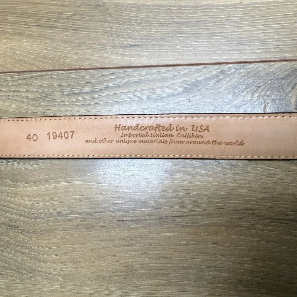 Brighton Croc Embossed Leather Belt Mens 40 USA Made Dress Western Office